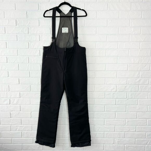 Vintage Black Suspender Overall Fitted Ski Snow Pants 16 - Picture 3 of 12